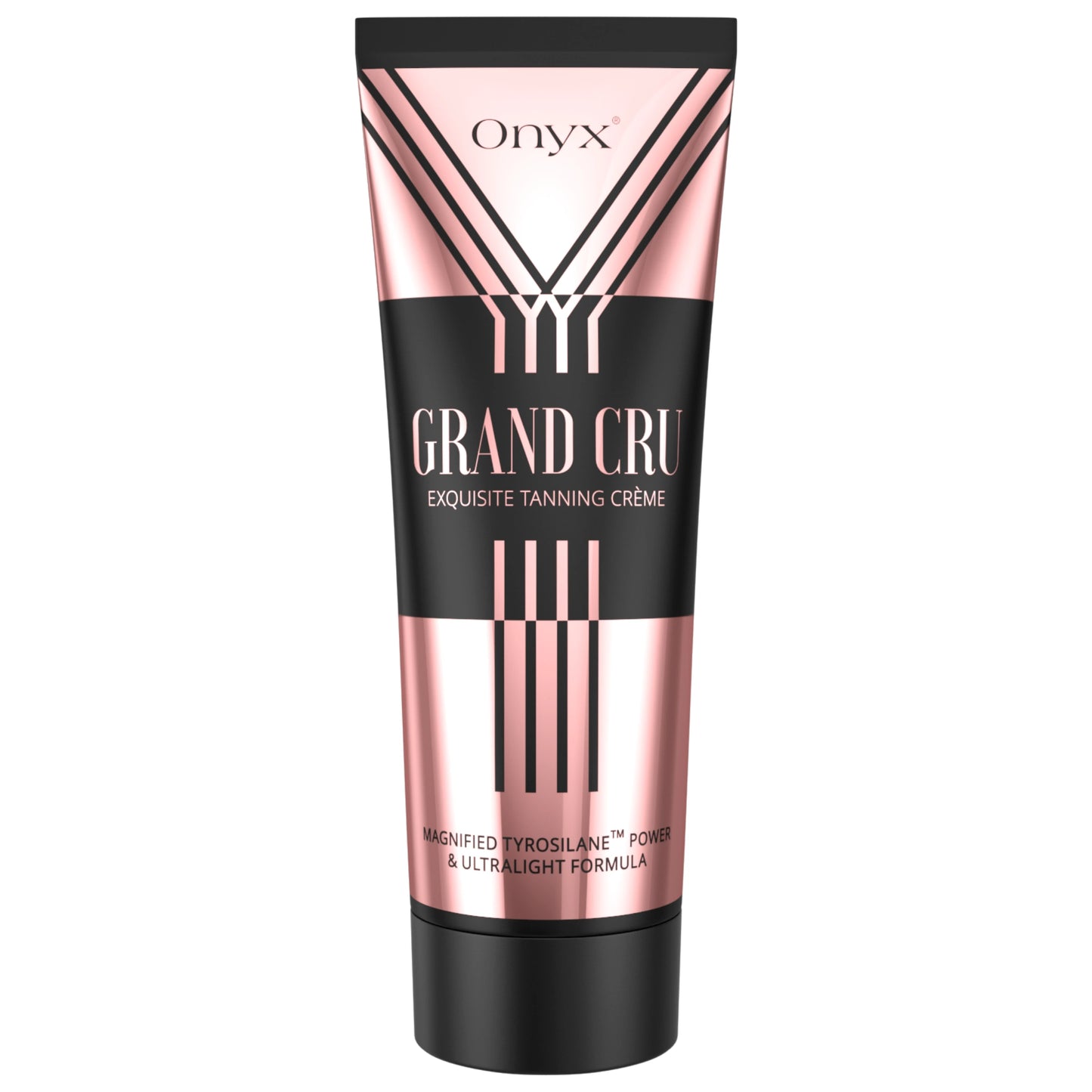 Produktbild der Onyx Grand Cru Bräunungslotion – luxuriöse weiße Creme mit Tyrosilan-Komplex für intensive Bräune im Sonnenstudio