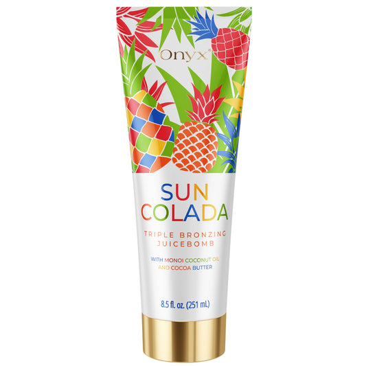Onyx Suncolada Bräunungslotion freigestellt auf weißem Hintergrund