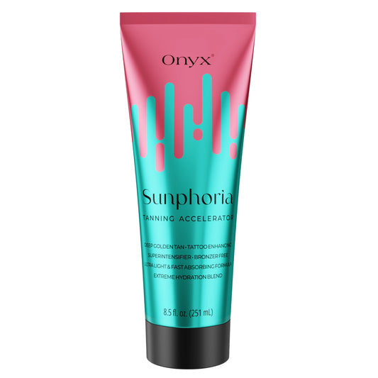 Onyx Sunphoria Bräunungslotion Produktbild mit Tube auf weißem Hintergrund